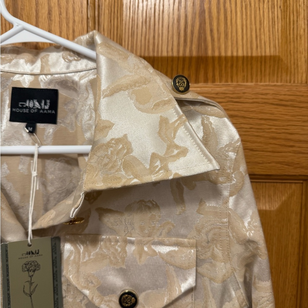 House of Aama Jacquard Cherub Ogun Jacket size M in Crème - Picture 3 of 4